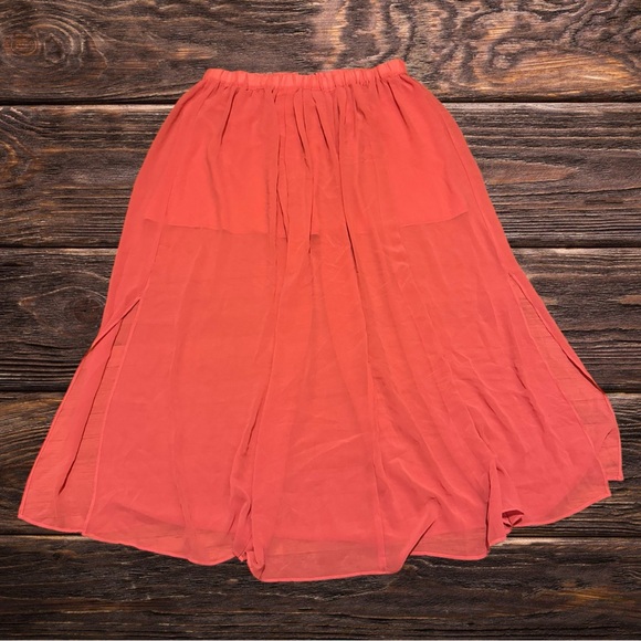 Mossimo Supply Co. Dresses & Skirts - Mossimo Scene Maxi Skirt Flowy Scene Girly Girl Pink Salmon Summer Spring